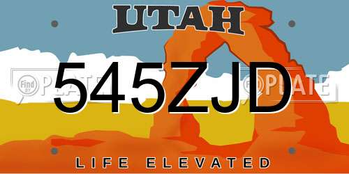 545ZJD Utah License Plate