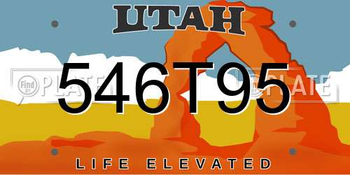 546T95 Utah License Plate