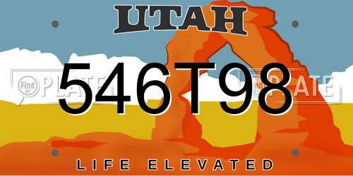 546T98 Utah License Plate