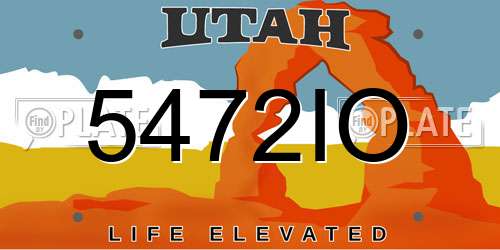 5472IO Utah License Plate