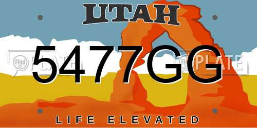 5477GG Utah License Plate