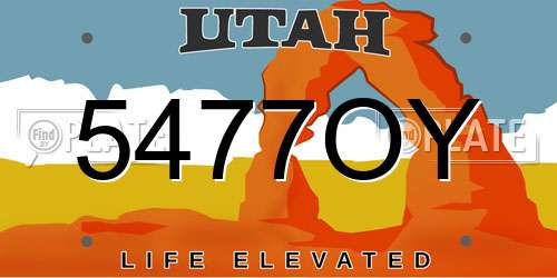 5477OY Utah License Plate