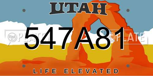 547A81 Utah License Plate