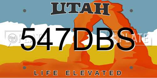 547DBS Utah License Plate