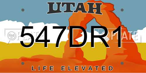 547DR1 Utah License Plate