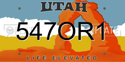 547OR1 Utah License Plate