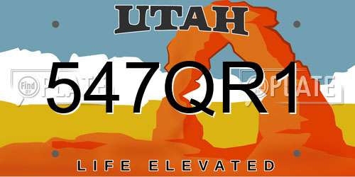 547QR1 Utah License Plate
