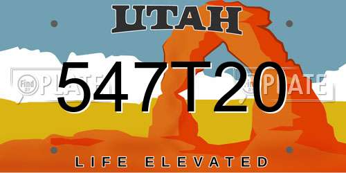 547T20 Utah License Plate