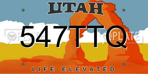 547TTQ Utah License Plate