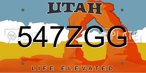 547ZGG Utah License Plate
