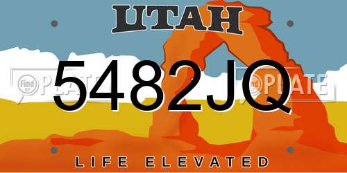 5482JQ Utah License Plate