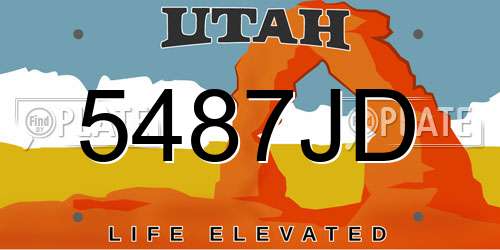 5487JD Utah License Plate