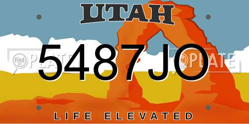 5487JO Utah License Plate