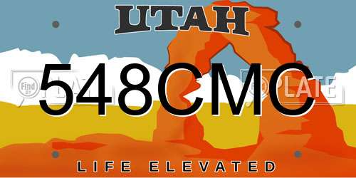548CMC Utah License Plate
