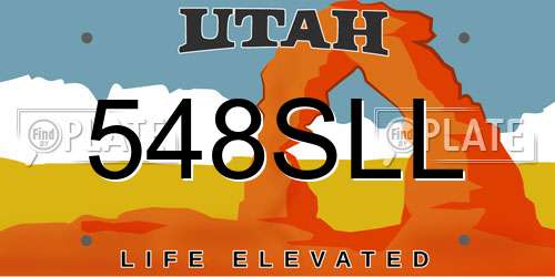 548SLL Utah License Plate