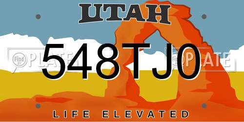 548TJ0 Utah License Plate