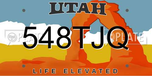548TJQ Utah License Plate
