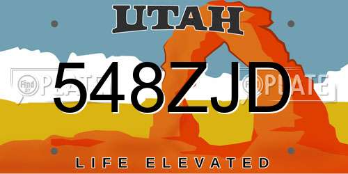 548ZJD Utah License Plate