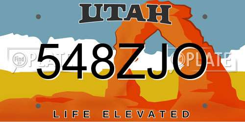 548ZJO Utah License Plate