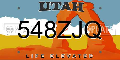 548ZJQ Utah License Plate