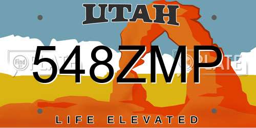 548ZMP Utah License Plate