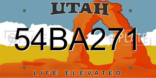 54BA271 Utah License Plate