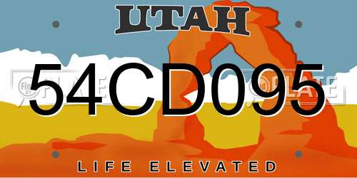 54CD095 Utah License Plate