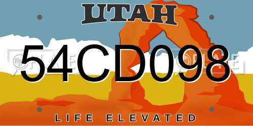 54CD098 Utah License Plate