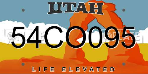 54CO095 Utah License Plate