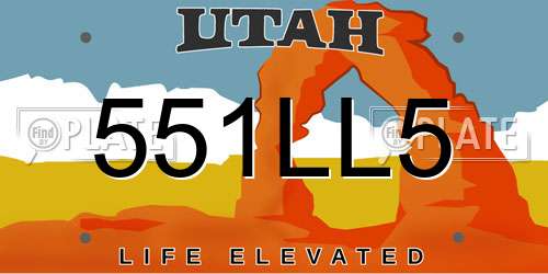 551LL5 Utah License Plate