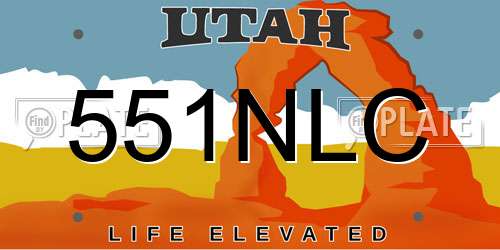 551NLC Utah License Plate