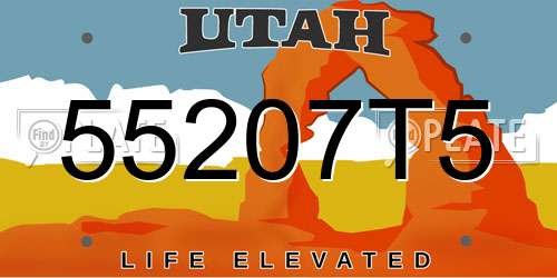 55207T5 Utah License Plate