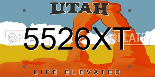 5526XT Utah License Plate