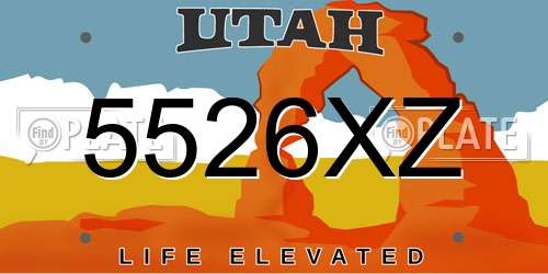 5526XZ Utah License Plate