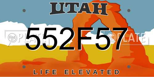 552F57 Utah License Plate
