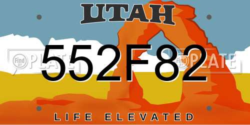 552F82 Utah License Plate