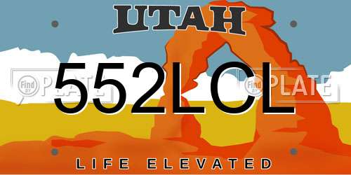 552LCL Utah License Plate
