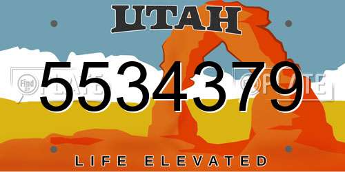 5534379 Utah License Plate
