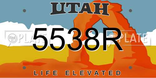 5538R Utah License Plate