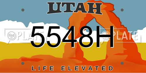 5548H Utah License Plate