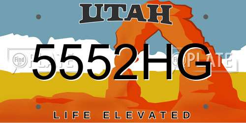 5552HG Utah License Plate