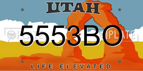 5553BO Utah License Plate