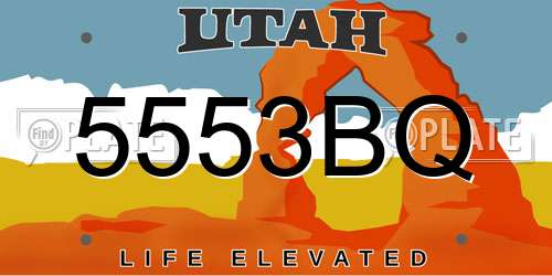 5553BQ Utah License Plate