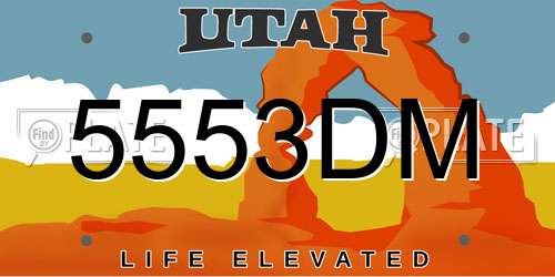 5553DM Utah License Plate
