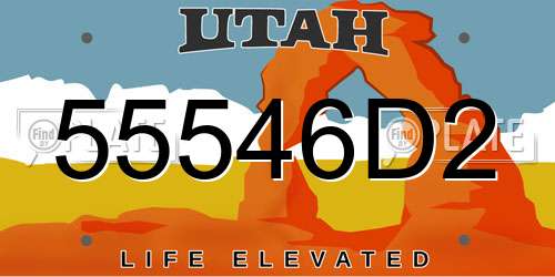 55546D2 Utah License Plate