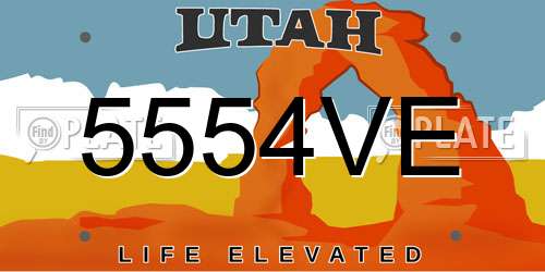 5554VE Utah License Plate