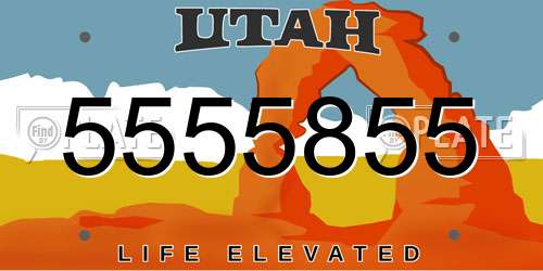 5555855 Utah License Plate