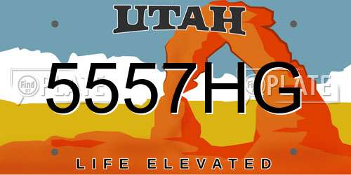 5557HG Utah License Plate