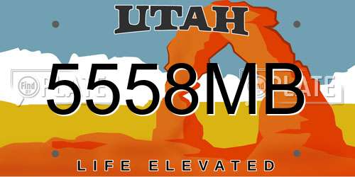 5558MB Utah License Plate