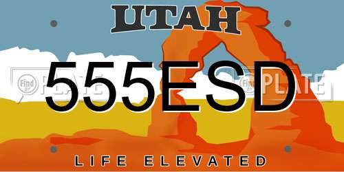 555ESD Utah License Plate